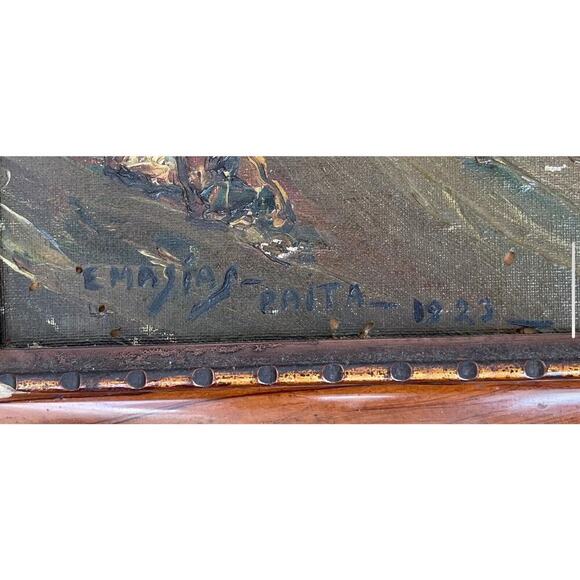 E. Masias Marina In Paita Oil Painting 1923 Peru - Picture 9 of 9